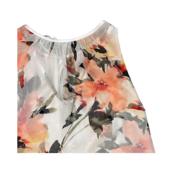 White House Black Market Floral Chiffon Top Size XS - Picture 4 of 6